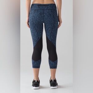 Lululemon Pace Rival Crop 22”‎ Daisy Dust Illuminight Black/Black Luxtreme sz6